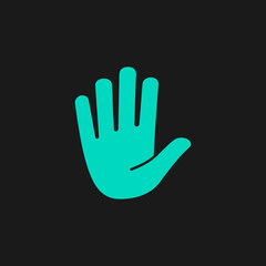 stop hand flat icon