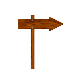 realistic wooden arrow nailed isolated on white background. Vect