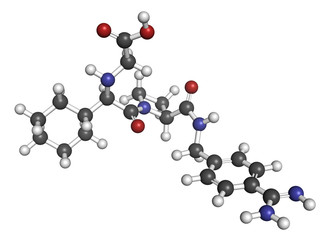 Melagatran anticoagulant drug molecule (direct thrombin inhibitor)