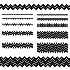 Graphic design elements - zigzag line divider set