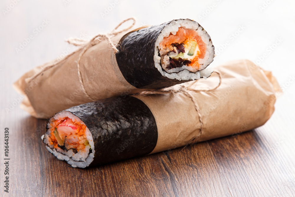 Poster Sushi burrito - new trendy food concept