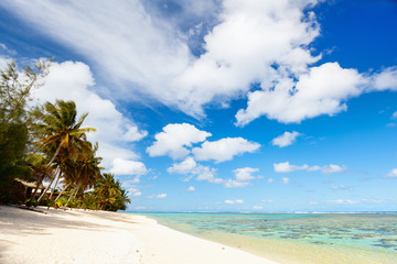 Beautiful tropical beach at exotic island in South Pacific