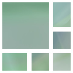 Naklejka premium Pale green abstract background set