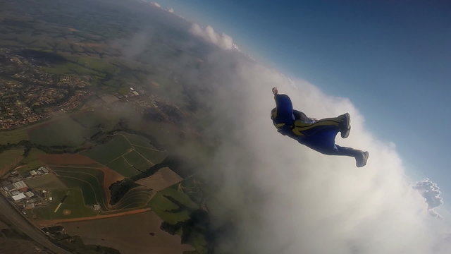 Skydiver wing suit