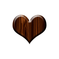 Wooden badge in form of heart.