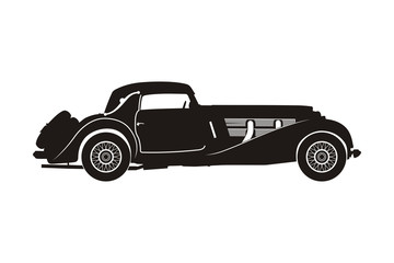 Obraz premium icon retro car black on the white background