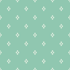 Seamless turquoise classic textile pixel rhombus pattern vector