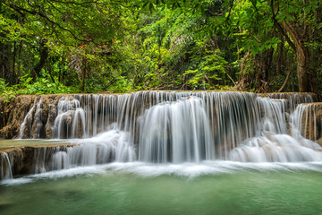 Beautiful and breathtaking green waterfall