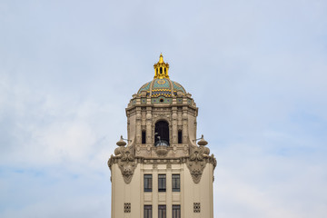 California Los Angeles Beverly Hills City Hall as seen from the front entrance on a sunny day.