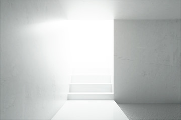 Empty wall in sunlight room