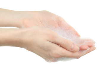 Fototapeta premium Washing hands, isolated on white