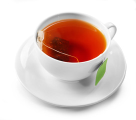 Cup of tea isolated on white background