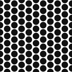 Simple bold polka dot shape black and white seamless pattern. Vector geometric monochrome starlight background. Polkadot bold pattern. Dotted monochrome classic ornament.
