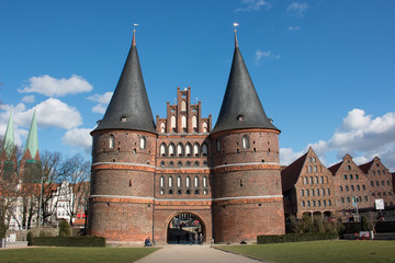 Fototapeta na wymiar Holstentor Lübeck Schleswig-Holstein