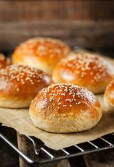 Fresh homemade burger buns
