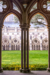 Salisbury Cathedral Cloisters Arches HDR