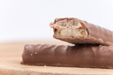 Macro photography chocolates with fillings