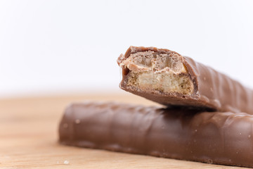 Macro photography chocolates with fillings