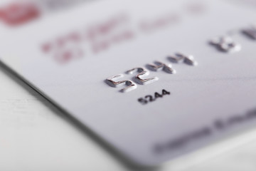 Credit card on table, closeup