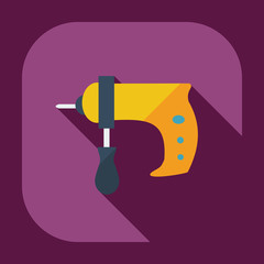 Flat modern design with shadow icons drill