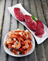 Beef Steak With Shrimp