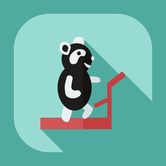 Flat modern design with shadow icons panda athlete