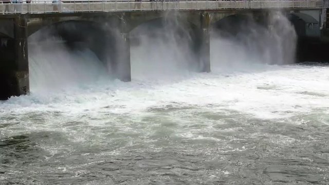 Misty White Water at Ballard Locks in Seattle Washington