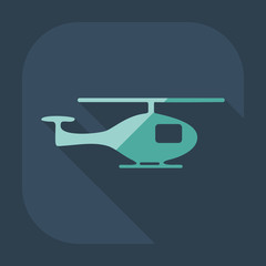 Flat modern design with shadow icon helicopter