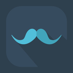 Flat modern design with shadow icon mustache