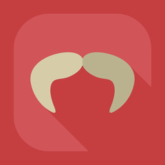 Flat modern design with shadow icon mustache