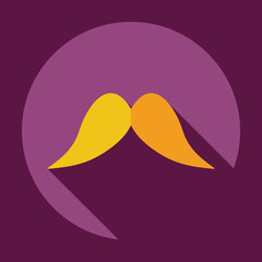 Flat modern design with shadow icon mustache