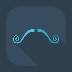 Flat modern design with shadow icon mustache