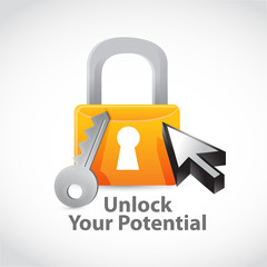 unlock your potencial lock concept