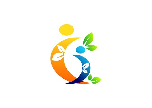 parent,child,logo, people health care education symbol icon vector design