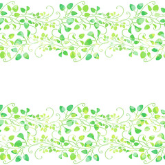 Fototapeta premium 緑テクスチャ つる植物 ボーダー