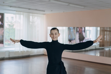 Portrait of a young boy who is engaged in dancing