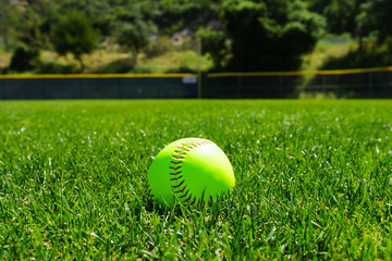 Softball at a softball field in California mountains