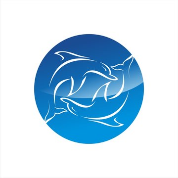 Dolphins logo icon template 