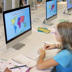 Academic School Childern E-learning Geography Concept