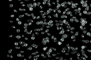 Diamonds on black background with space for text.