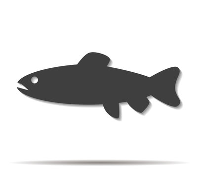 Fish Abstract Double Shadow Icon Vector