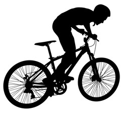 Fototapeta premium Silhouette of a cyclist male. vector illustration.