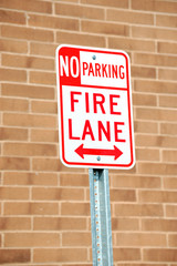 no parking sign at fire lane