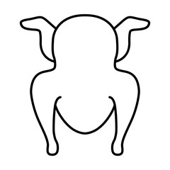 Whole chicken / turkey line vector illustration