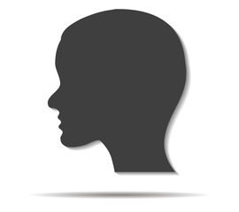 head double shadow icon vector