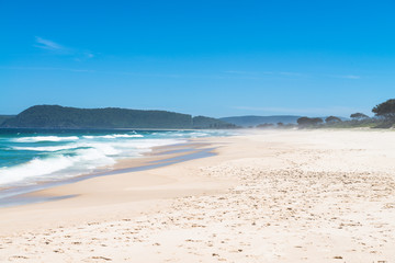 Deserted seven mile beach in Australia