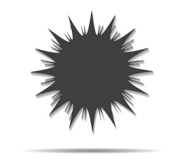 sun double shadow icon vector
