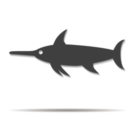 swordfish double shadow icon vector