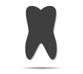 tooth double shadow icon vector