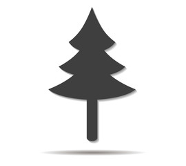 tree nature double shadow icon vector